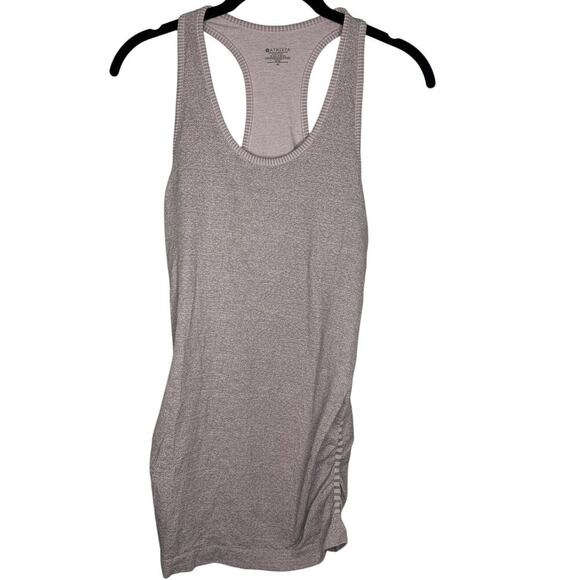 Athleta Tank Top Ruched Sides Size Medium Active Athleisure Yoga Running Purple - Picture 1 of 6